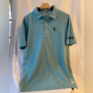 Linksoul Men's Blue/Green Polo Shirt